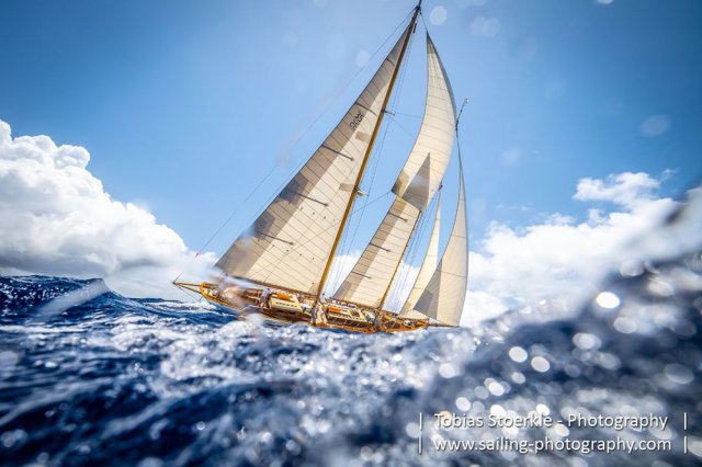 'Juno' 65' Nat Benjamin gaff schooner. Photo by Tobias Stoerkle - sailing-photography.com