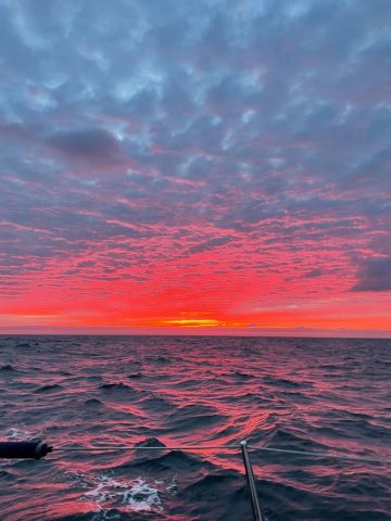 A glorious sunrise shot sent in by Louise Clayton racing on Stuart Greenfield's S&S 34 Morning After. Photo by Louise Clayton