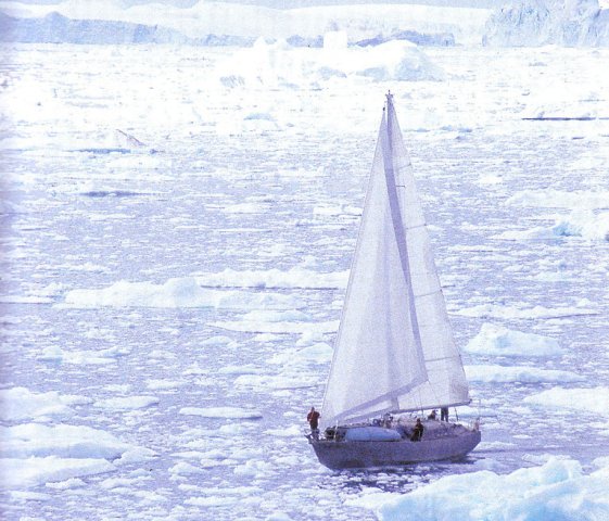 Definitely not Clew Bay. Northabout in brash ice in the Canadian Arctic