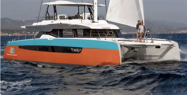 Artist’s rendering of Aurora - the new TradeWinds 59’ TW6e smart electric yacht built by Fontaine-Pajot