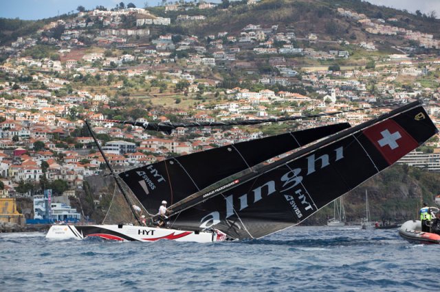 Alinghi Collision. Photo by Lloyd images