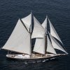 The steel-hulled Columbia is 141 feet overall length, the largest boat in the 2022 race fleet. Superyachtworld.com photo